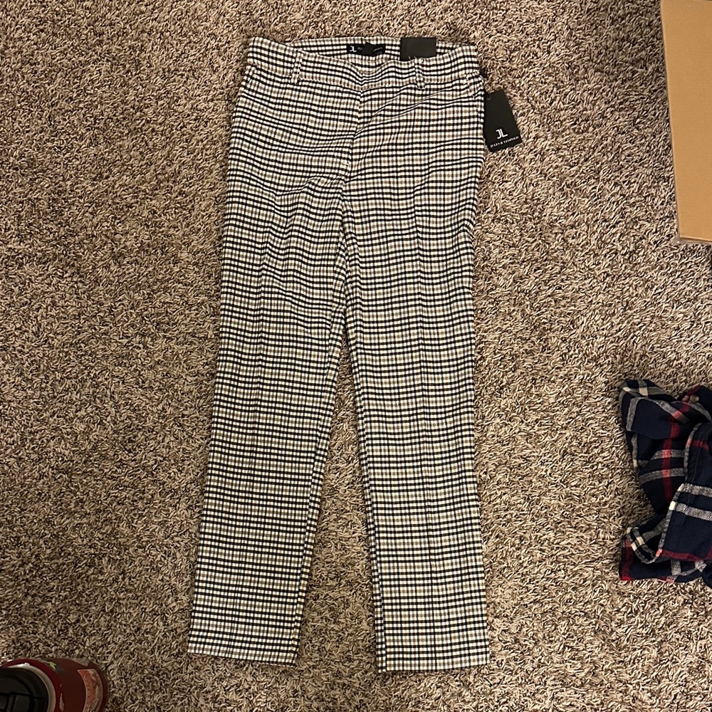 Jules & Leopold Women's Black and White Checkered Skinny Pants